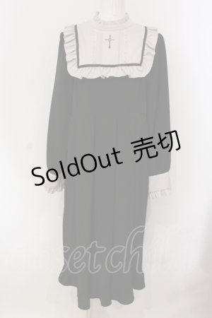 画像: DearMyLove / クロス刺繍シスターワンピース 3L クロ×グレー O-25-04-26-061-EL-OP-IG-OS