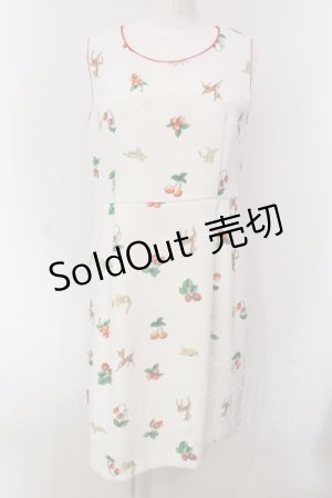 画像: 【SALE】Franche Lippee / あかい実ワンピース M シロ O-25-04-26-063-LO-OP-IG-ZT227