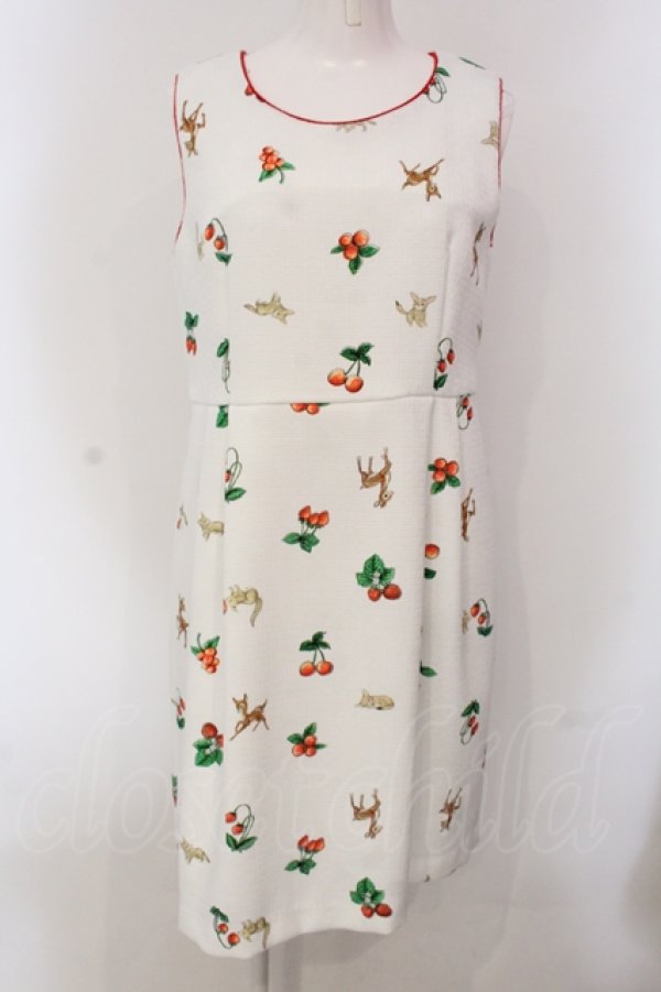 画像1: Franche Lippee / あかい実ワンピース M シロ O-25-04-26-063-LO-OP-IG-OS (1)