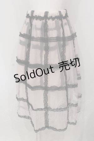画像: E hyphen world gallery / レースチェックオーガンジーミディスカート  ピンク O-25-04-26-067-LO-SK-IG-OS