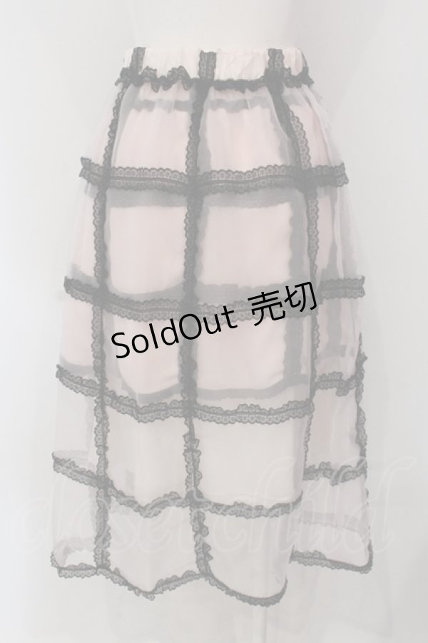 画像3: E hyphen world gallery / レースチェックオーガンジーミディスカート  ピンク O-25-04-26-067-LO-SK-IG-OS (3)