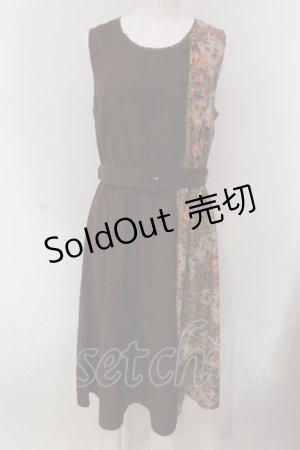 画像: axes femme / パッチワークノースリワンピ  ブラウン O-25-04-26-071-AX-OP-IG-OS