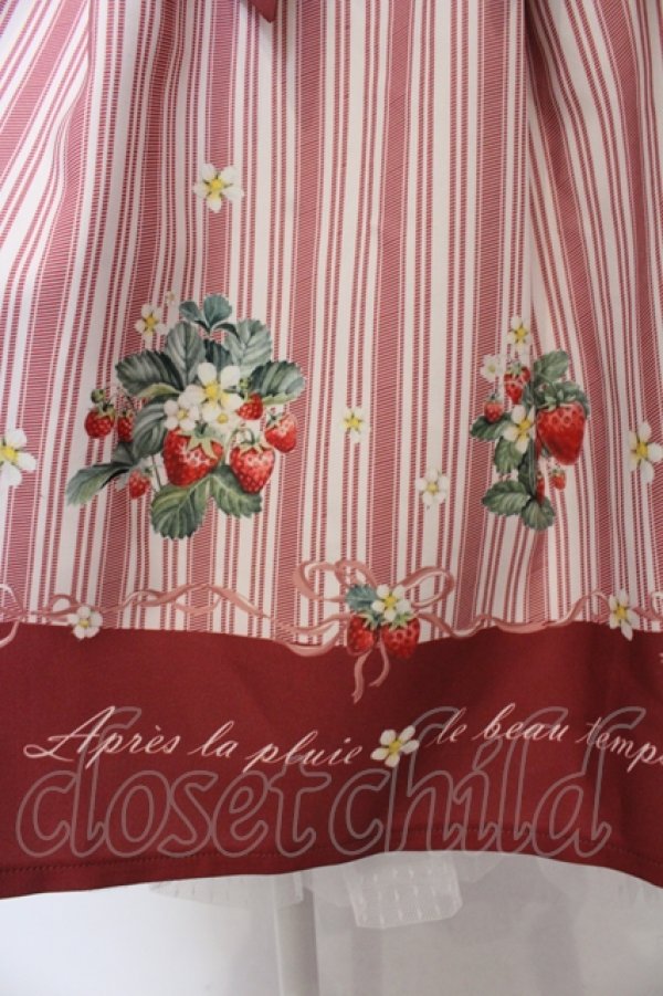 画像2: axes femme POETIQUE / ストロベリーストライプスカート M アカ×シロ O-25-04-26-077-AX-SK-IG-OS (2)