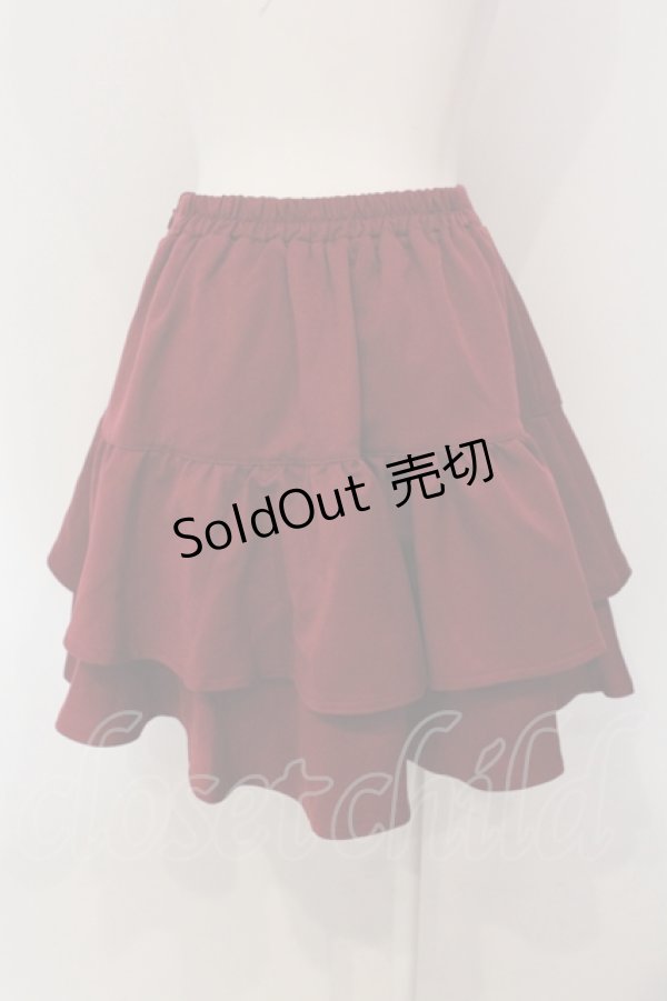 画像3: axes femme POETIQUE / レースアップフリルスカート M ワイン O-25-04-26-078-AX-SK-OW-OS (3)