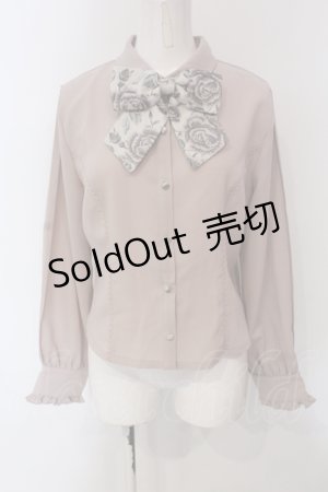 画像: axes femme / ジャカードリボン付ブラウス F ピンク O-25-04-26-080-AX-BL-OW-OS