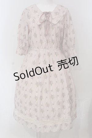 画像: axes femme / ブーケリボン柄セーラーワンピース  ピンク O-25-04-26-018-AX-OP-IG-OS