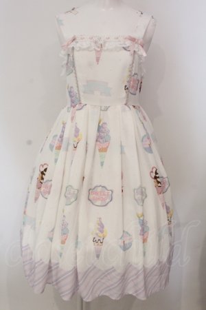画像: axes femme kawaii / アイス柄ジャンパースカート  シロ O-25-04-26-021-AX-OP-IG-OS