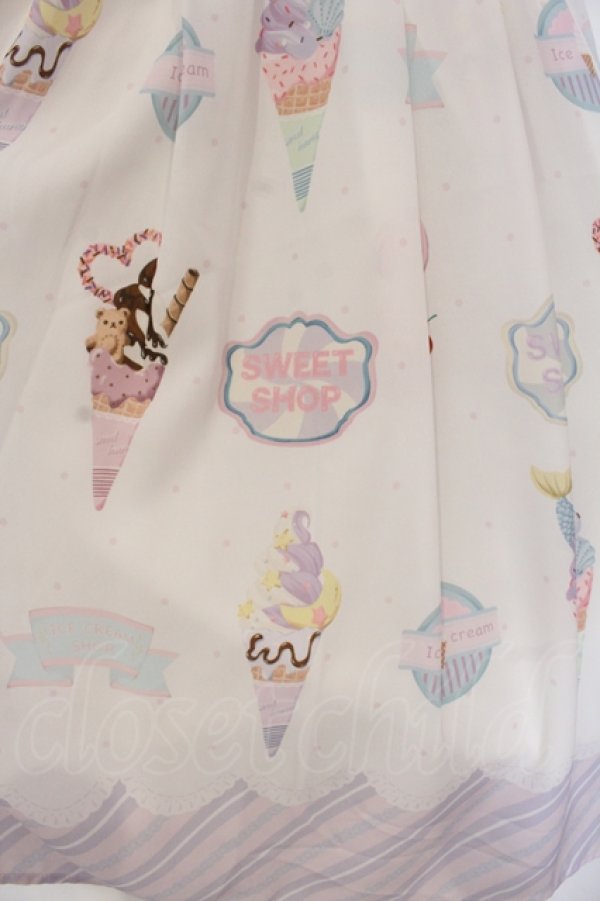 画像3: axes femme kawaii / アイス柄ジャンパースカート  シロ O-25-04-26-021-AX-OP-IG-OS (3)