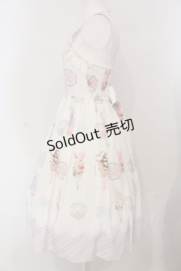画像4: axes femme kawaii / アイス柄ジャンパースカート  シロ O-25-04-26-021-AX-OP-IG-OS (4)