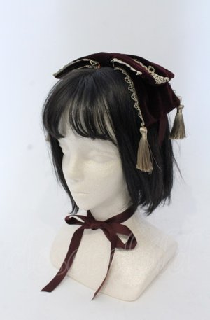 画像: axes femme kawaii / タッセル付リボンヘッドドレス  ワイン O-25-04-27-035-AX-AC-OW-OS