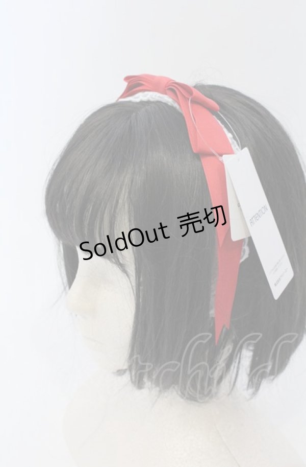 画像1: axes femme kawaii / レースリボンカチューシャ  アカ O-25-05-29-1005-AX-AC-OW-ZT394-F006 (1)