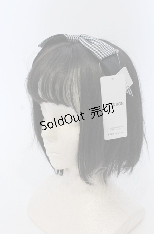 画像1: axes femme kawaii / ギンガムリボンカチューシャ  クロ O-25-04-27-039-AX-AC-OW-OS (1)