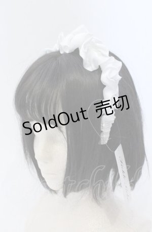 画像: Fickle Bebe / サテンフリルカチューシャ  シロ O-25-05-30-1056-0-AC-IG-ZT445-F004