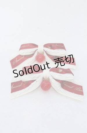 画像: Amavel / Apple Cherryリボンクリップ  アイボリー×アカ O-25-05-27-1050-CA-AC-IG-OS