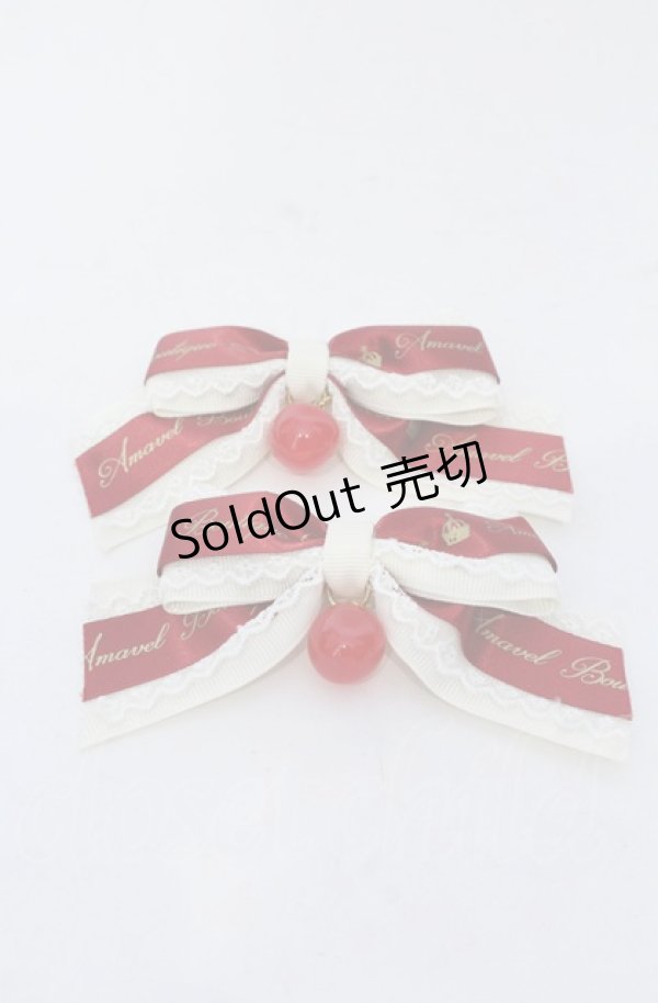 画像1: Amavel / Apple Cherryリボンクリップ  アイボリー×アカ O-25-05-27-1050-CA-AC-IG-OS (1)