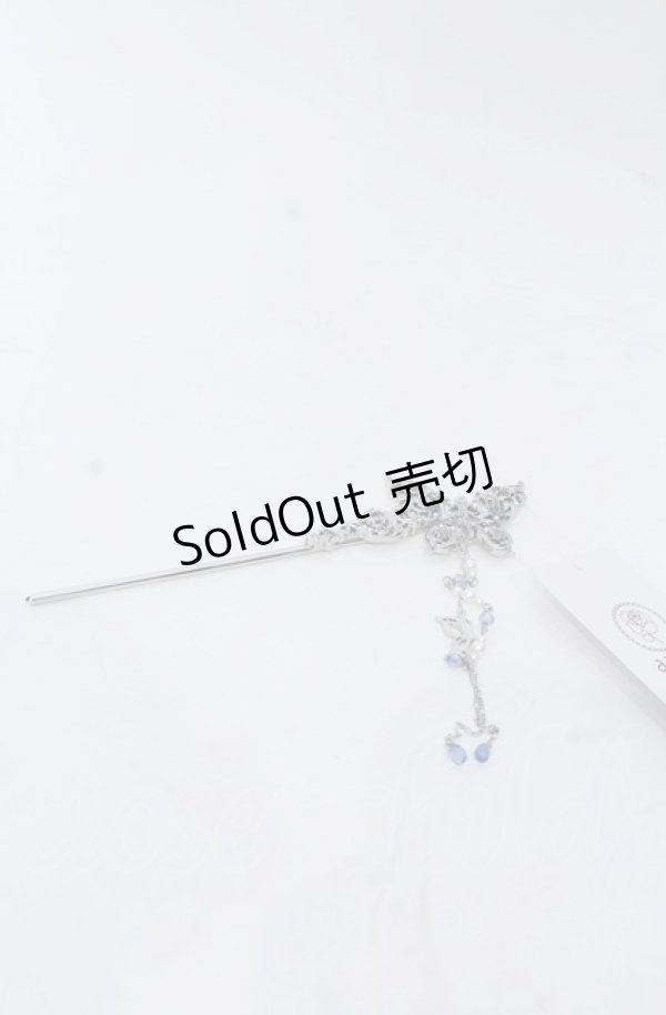画像1: axes femme / 薔薇装飾蝶々かんざし  シルバー O-25-04-27-064-AX-AC-OW-OS (1)