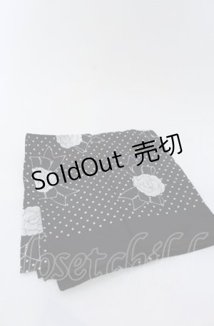 画像: INGEBORG / カメリアリボンスカーフ  クロ×シロ O-25-04-27-082-LO-ZA-IG-ZT445-F005