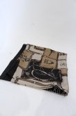 画像1: INGEBORG / アンティークプリントシルクスカーフ  クロ×ベージュ O-25-04-27-084-LO-ZA-IG-OS (1)