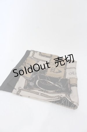 画像: INGEBORG / アンティークプリントシルクスカーフ  クロ×ベージュ O-25-04-27-084-LO-ZA-IG-OS
