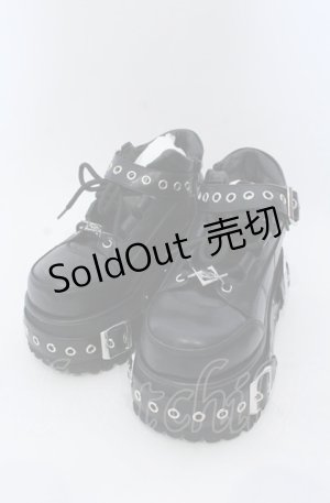 画像: REFLEM / ボンテージデザインプラットフォームシューズ 23ｃｍ ブラック O-25-04-27-092-PU-SH-OW-ZT-K003