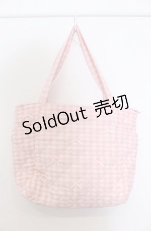 画像: m petit by misako / AMリボンキルトCHECKバッグ  ピンク O-25-04-27-010-LO-BG-IG-ZT-K020