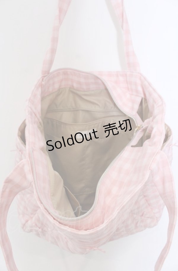 画像2: m petit by misako / AMリボンキルトCHECKバッグ  ピンク O-25-04-27-010-LO-BG-IG-ZT-K020 (2)