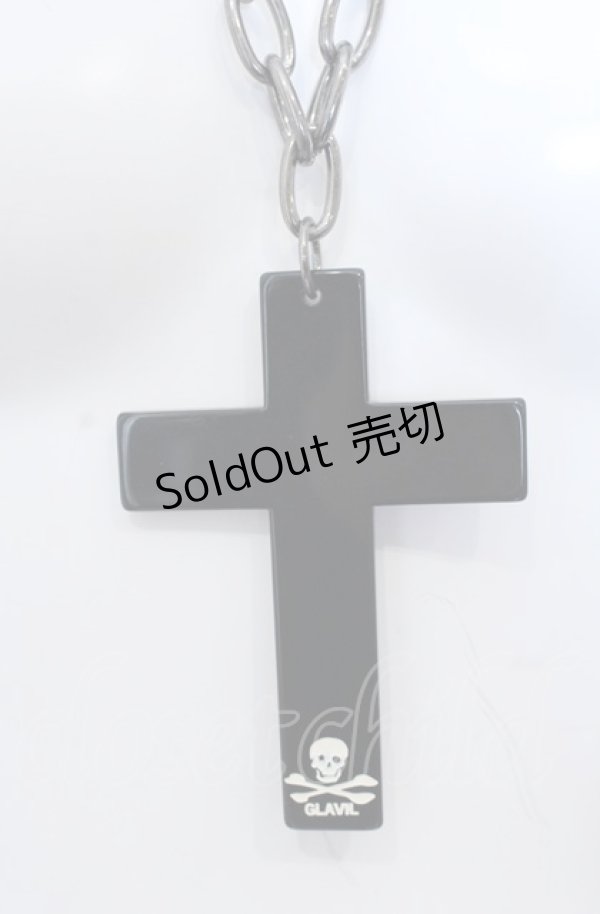 画像1: GLAVIL / BIGクロスネックレス  ブラック O-25-04-27-002-PU-AC-IG-OS (1)