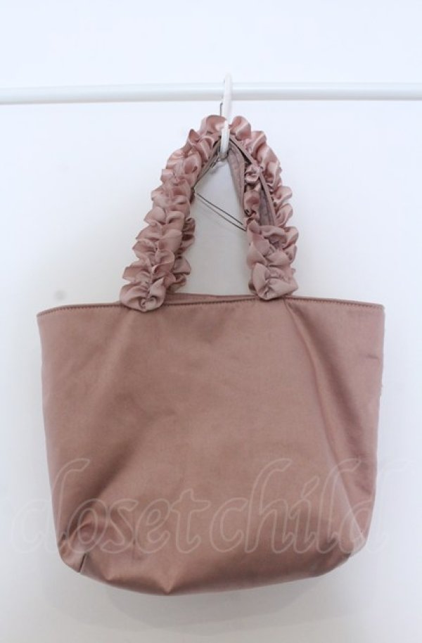 画像4: Maison de FLEUR / カメオレースフリルハンドルトートバッグ  ピンク O-25-04-27-013-LO-BG-IG-OS (4)