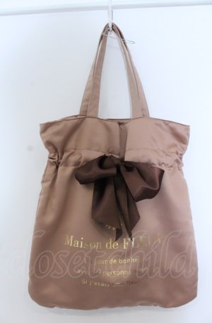 画像: Maison de FLEUR / リボントートバッグ  ライトブラウン O-25-04-27-015-LO-BG-IG-OS