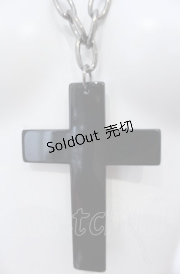 画像3: GLAVIL / BIGクロスネックレス  ブラック O-25-04-27-002-PU-AC-IG-OS (3)