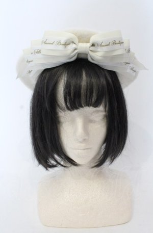 画像: Amavel / ロゴリボンベレー帽  アイボリー O-25-04-27-029-CA-AC-IG-OS