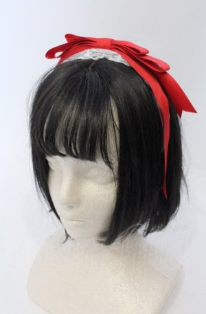 画像: axes femme kawaii / レースリボンカチューシャ  アカ×シロ O-25-04-27-032-AX-AC-IG-OS