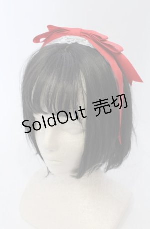 画像: axes femme kawaii / レースリボンカチューシャ  アカ×シロ O-25-04-27-032-AX-AC-IG-OS