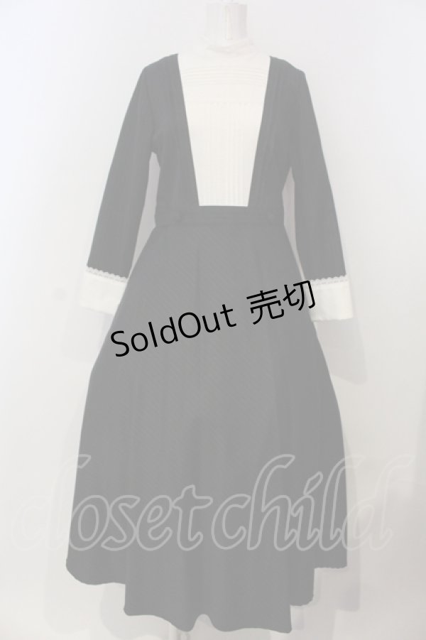 画像1: SERAPHIM / ヴィクトリアンワンピース（ロング丈）  クロ×オフシロ０ O-25-08-24-006-LO-OP-IG-ZY (1)