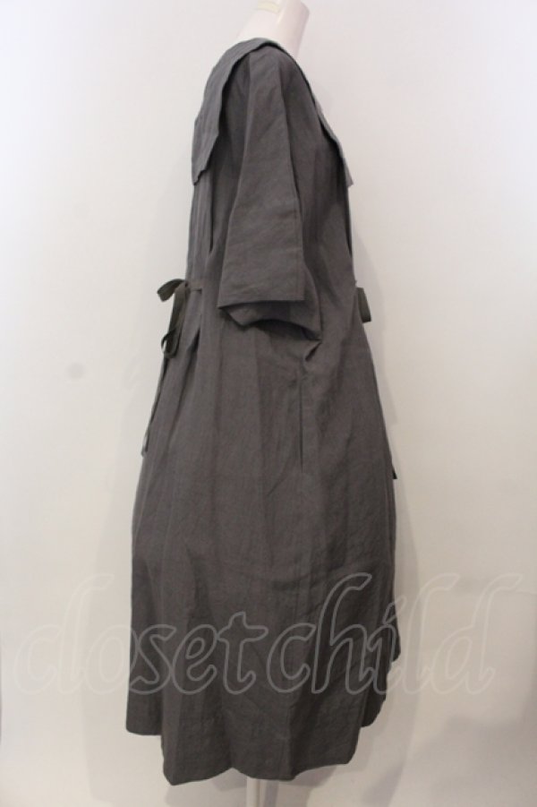 画像3: Jane Marple Dans Le Salon / Belgian linen puritan dress M グレー O-25-04-28-060-JM-OP-IG-OS (3)