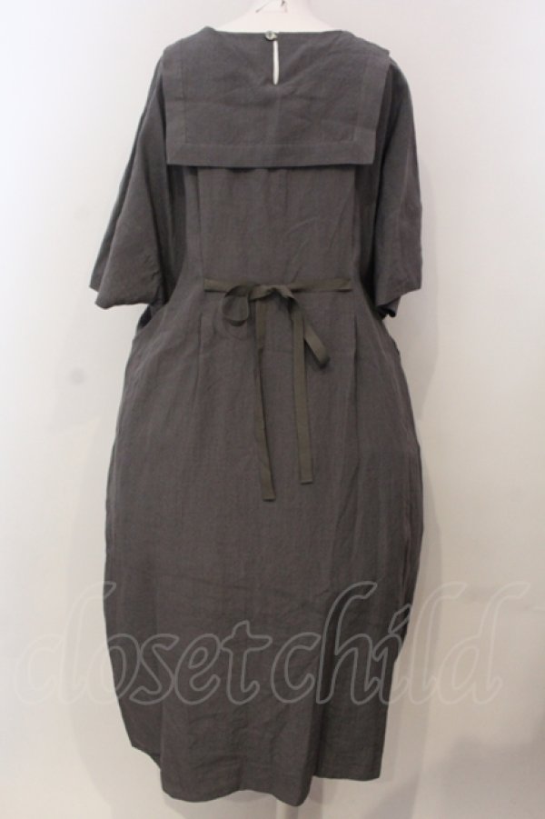 画像4: Jane Marple Dans Le Salon / Belgian linen puritan dress M グレー O-25-04-28-060-JM-OP-IG-OS (4)