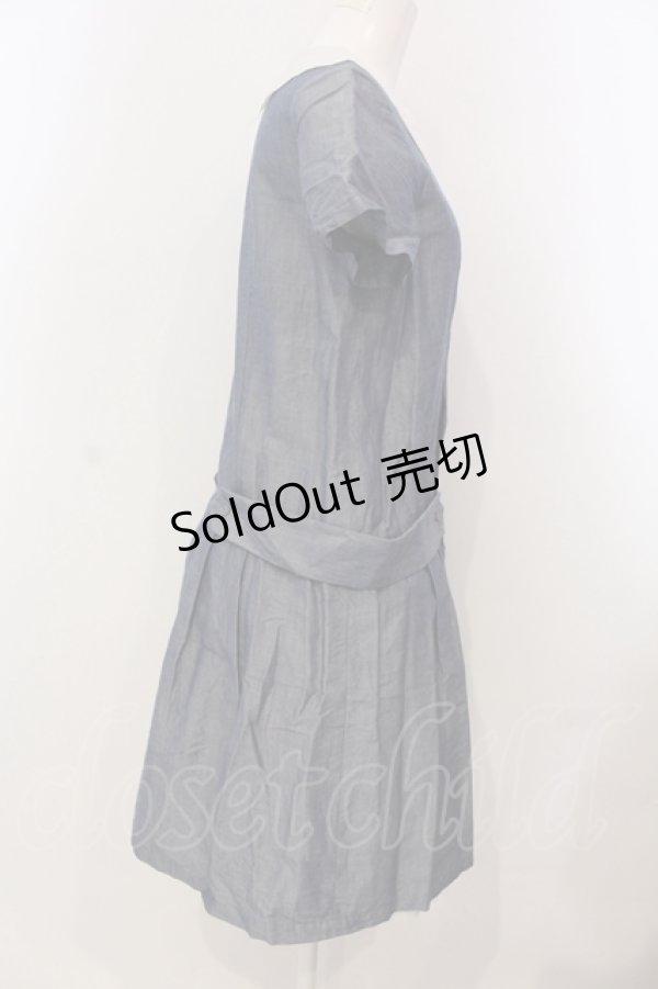 画像3: Jane Marple / 三角ヨークワンピース M アオ O-25-04-28-067-JM-OP-OW-OS (3)