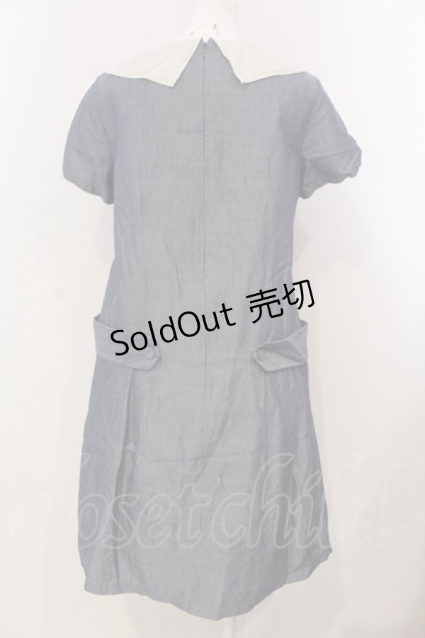 画像4: Jane Marple / 三角ヨークワンピース M アオ O-25-04-28-067-JM-OP-OW-OS (4)