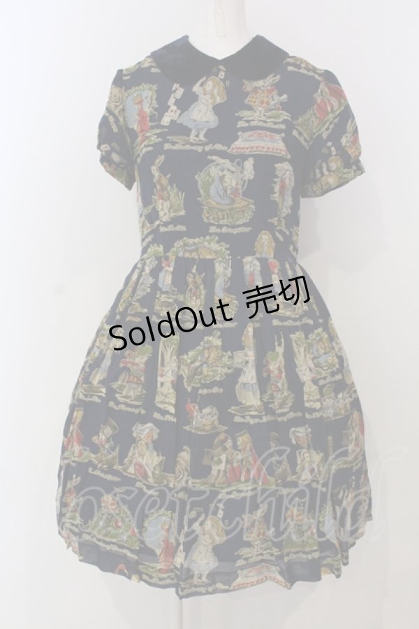 画像1: Jane Marple / アリスプリントのワンピース M ネイビー O-25-04-28-068-JM-OP-OW-ZT464 (1)