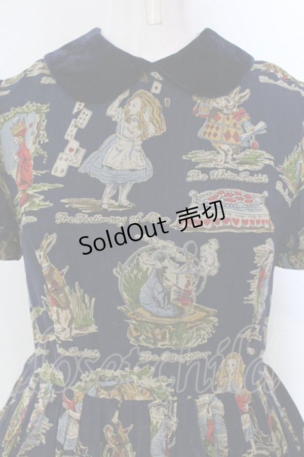 画像2: Jane Marple / アリスプリントのワンピース M ネイビー O-25-04-28-068-JM-OP-OW-ZT464 (2)