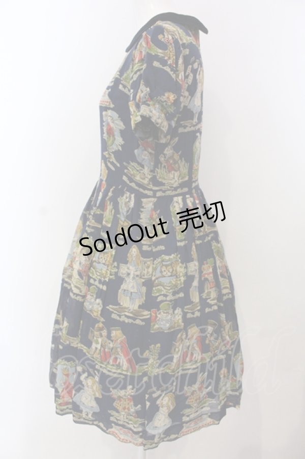 画像3: Jane Marple / アリスプリントのワンピース M ネイビー O-25-04-28-068-JM-OP-OW-ZT464 (3)