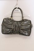 画像1: Emily Temple cute / ギンガムリボン型Bag  クロ×アイボリー系 O-25-04-28-078-ET-BG-OW-OS (1)