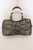 画像2: Emily Temple cute / ギンガムリボン型Bag  クロ×アイボリー系 O-25-04-28-078-ET-BG-OW-OS (2)
