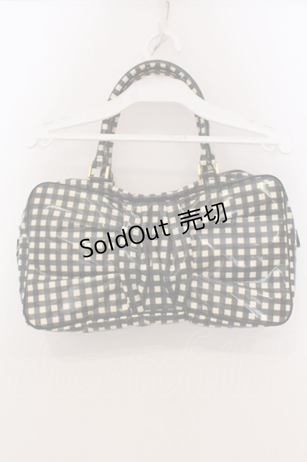 画像2: Emily Temple cute / ギンガムリボン型Bag  クロ×アイボリー系 O-25-04-28-078-ET-BG-OW-OS (2)