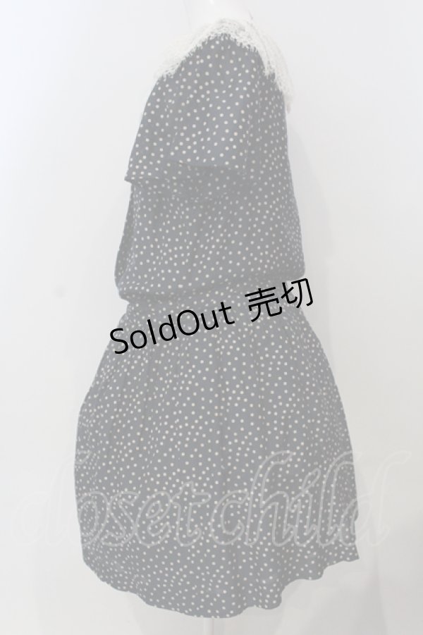 画像3: Jane Marple Dans Le Salon / ランダムドットレース襟ワンピース M ネイビー O-25-04-28-008-JM-OP-OW-OS (3)