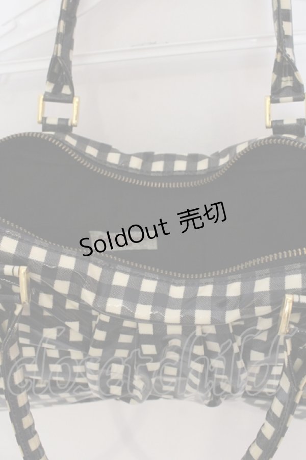 画像4: Emily Temple cute / ギンガムリボン型Bag  クロ×アイボリー系 O-25-04-28-078-ET-BG-OW-OS (4)
