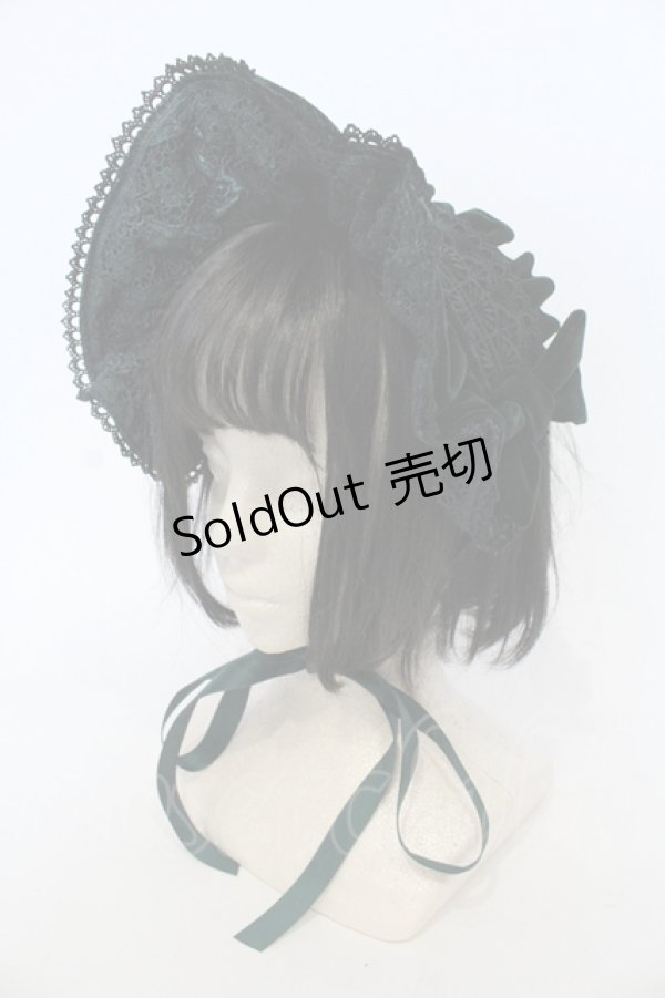 画像1: axes femme kawaii / ベルベットドールハーフボンネット  グリーン O-25-04-28-079-AX-AC-OW-OS (1)