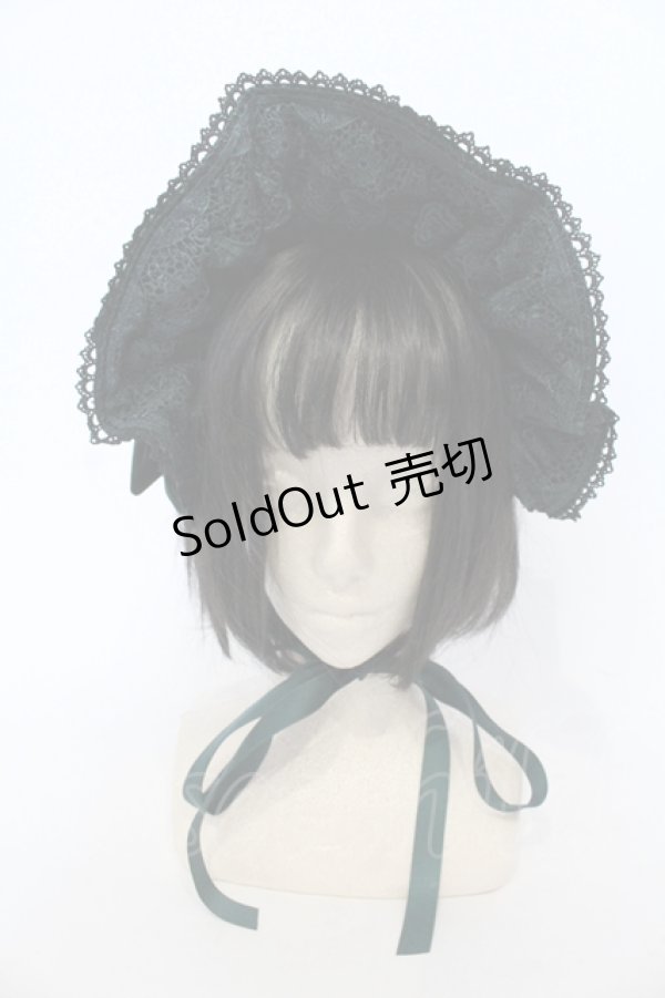 画像2: axes femme kawaii / ベルベットドールハーフボンネット  グリーン O-25-04-28-079-AX-AC-OW-OS (2)