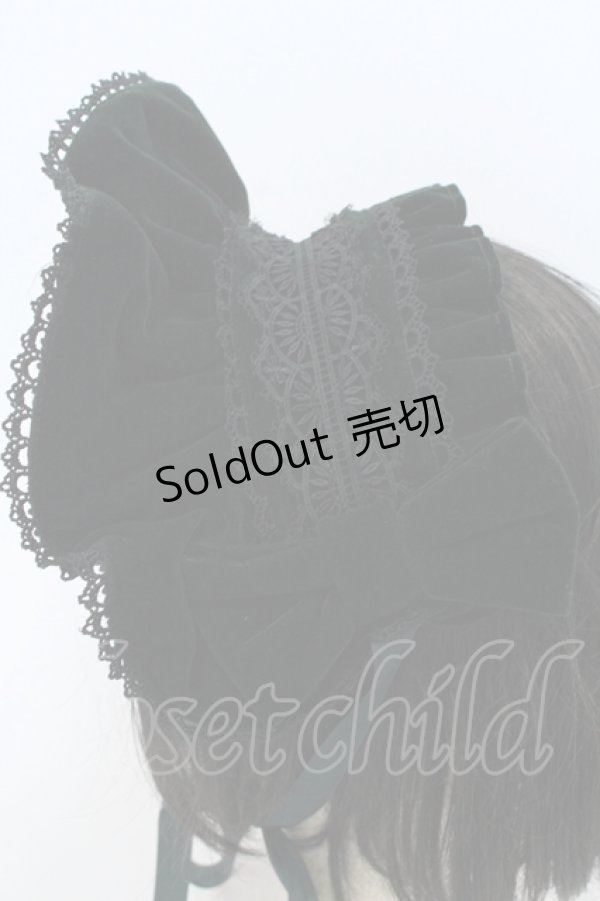 画像3: axes femme kawaii / ベルベットドールハーフボンネット  グリーン O-25-04-28-079-AX-AC-OW-OS (3)