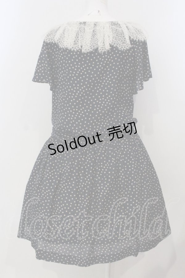 画像4: Jane Marple Dans Le Salon / ランダムドットレース襟ワンピース M ネイビー O-25-04-28-008-JM-OP-OW-OS (4)